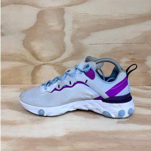 Nike - React Element 55 - Running Shoes - Blue/Purple - Womens - 9 - BQ2728-008